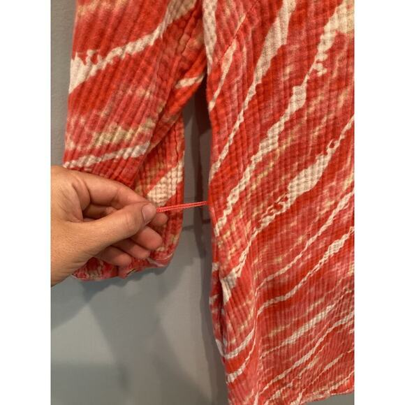 Soft Surroundings Womens Gauzy Dress XS Extra Small Beach Coverup Button Up Pink - Picture 8 of 12